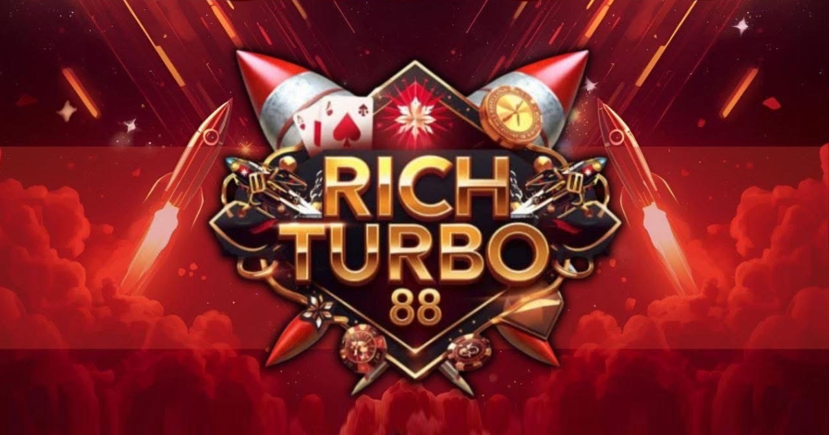 RichTurbo888 main banner showing a mobile-first GCash entertainment platform interface.